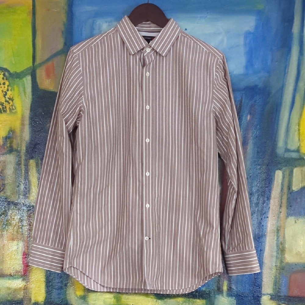 Banana Republic x Mad Men collection. Khaki And White Vertical Stripes Men's Med